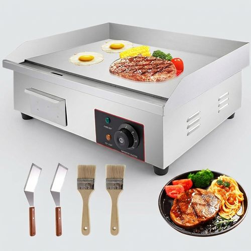 22" Electric Countertop Flat Top Griddle 110V 3000W Non-Stick Commercial Restaurant Teppanya…
